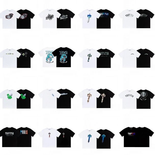 Tiger head short sleeve high street trap star printed T-shirt  