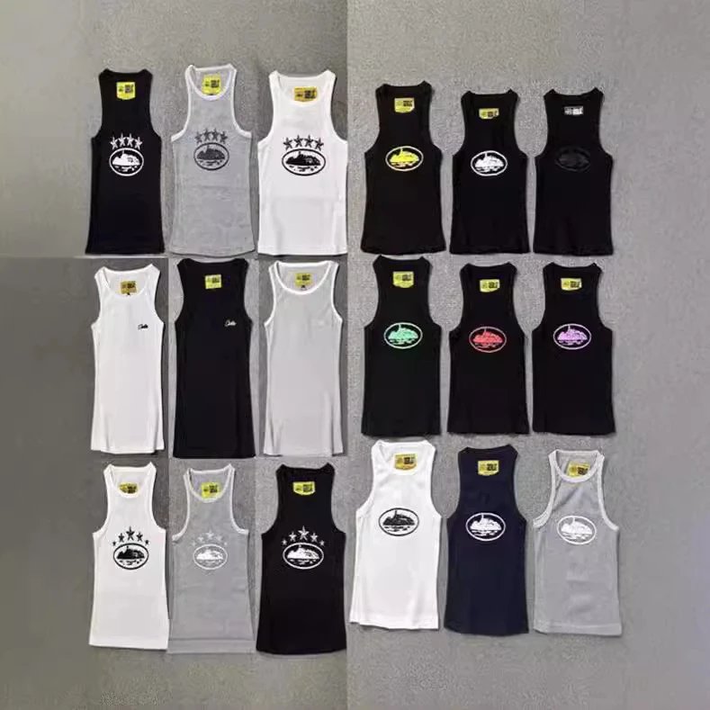 High street basic summer casual training sports fitness top waffle vest  