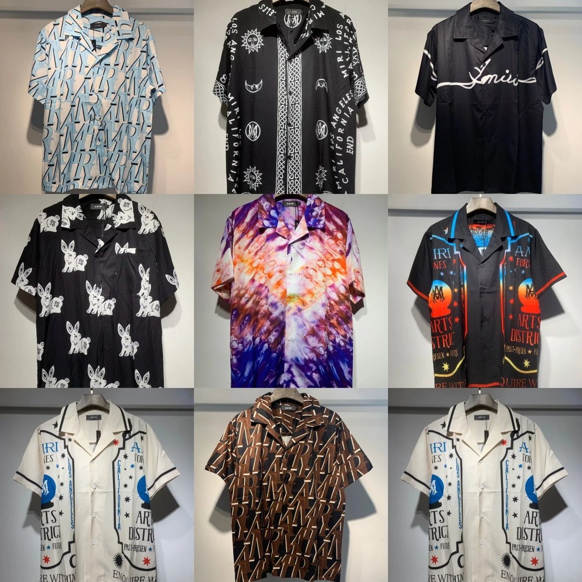 Men's street large size loose short sleeve shirt  